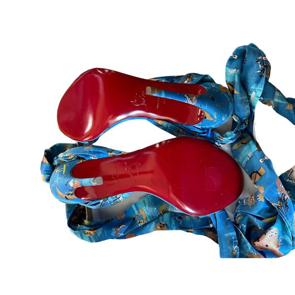 Christian Louboutin Sandale Du Desert, 100, Odissey Tie Heels, NEW, 37 - Picture 5 of 8